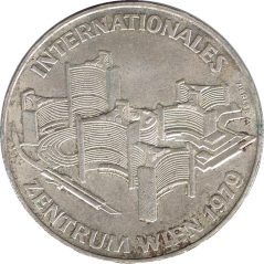 Moneda de plata 100 schillings Austria 1979 Centro Internacional.  - 1
