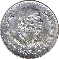 Moneda de plata 1 peso México 1964 Morelos.  - 1