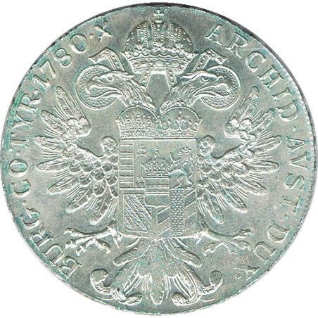 Moneda de plata Austria Thaler 1780. Reacuñación