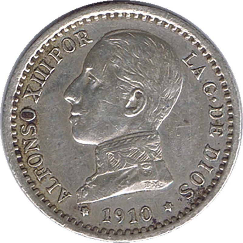 50 céntimos Plata 1910 *10 Alfonso XIII PC V. - 1 50 céntimos Plata 1910 *10 Alfonso XIII PC V. - 1
