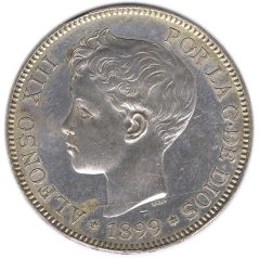 5 Pesetas Plata 1899 *99 Alfonso XIII SG V.  - 1