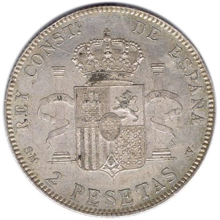2 Pesetas Plata 1905 *05 Alfonso XIII SM V.