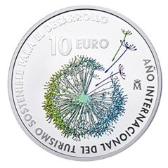 Moneda 2017 Año Internacional Turismo Sostenible. 10 euros. Plata  - 1