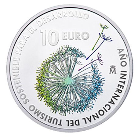 Moneda 2017 Año Internacional Turismo Sostenible. 10 euros. Plata  - 1
