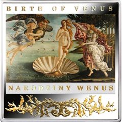 Moneda de plata 1$ Niue Nacimiento de Venus 2014.  - 1