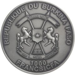 Moneda onza de Plata 1000 Francs Burkina Faso 2016 Copernico. Meteoritos