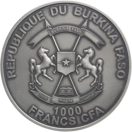 Moneda onza de Plata 1000 Francs Burkina Faso 2016 Copernico. Meteoritos