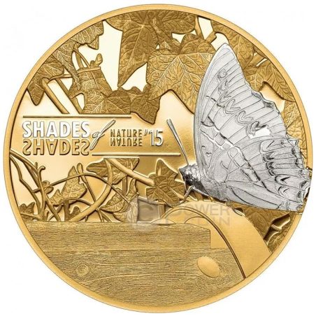 Moneda onza de plata 5$ Islas Cook 2015. Mariposa.  - 1