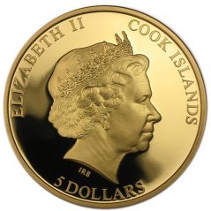 Moneda de plata 5$ Islas Cook 2015. Mariposa.