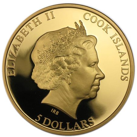 Moneda de plata 5$ Islas Cook 2015. Mariposa.