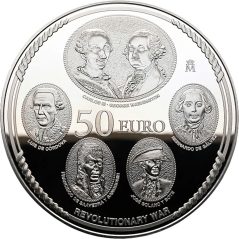 Moneda 2026 250 aniversario EEUU. Trece Salvas. 50 euros Plata
