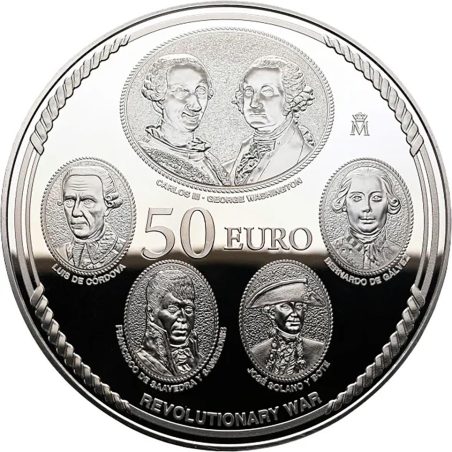 Moneda 2026 250 aniversario EEUU. Trece Salvas. 50 euros Plata