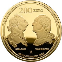 Moneda 2026 250 aniversario EEUU. Isabel I. 200 euros. Oro