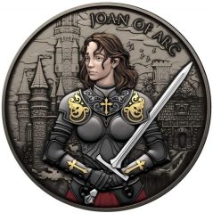 Moneda onza de plata Estados Unidos Juana de Arco. Color  - 1
