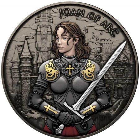 Moneda onza de plata Estados Unidos Juana de Arco. Color  - 1