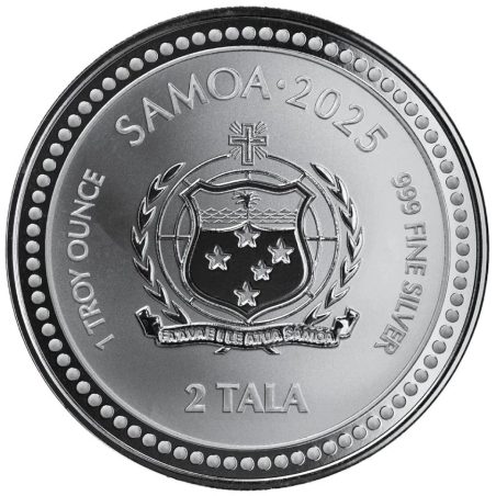 Moneda onza de plata 2 Tala Samoa 2025. Caballito de Mar.