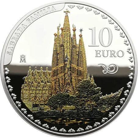Moneda 2026 Año Gaudí. Sagrada Familia. 10 euros Plata  - 1