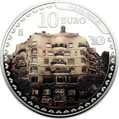Moneda 2026 Año Gaudí. Casa Milà. 10 euros Plata  - 1
