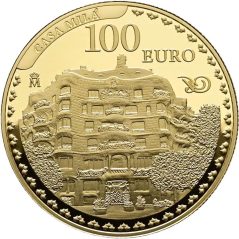 Moneda 2026 Año Gaudí. Casa Milà. 100 euros Oro  - 1