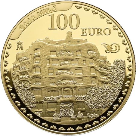 Moneda 2026 Año Gaudí. Casa Milà. 100 euros Oro  - 1