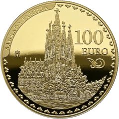 Moneda 2026 Año Gaudí. Estuche conjunto 3 monedas oro.