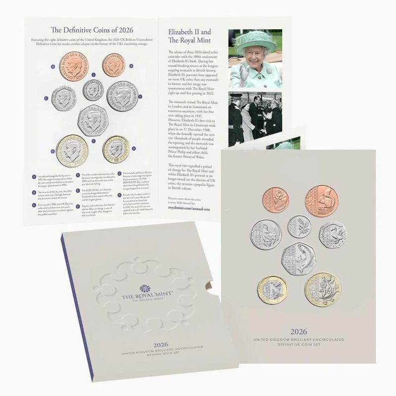 Estuche oficial monedas Gran Bretaña 2026. 8 Monedas - 1 Estuche oficial monedas Gran Bretaña 2026. 8 Monedas - 1