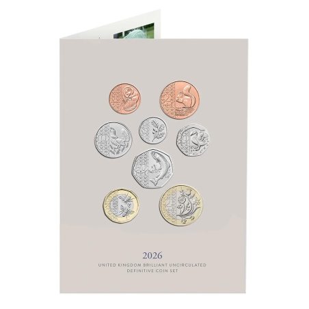 Estuche oficial monedas Gran Bretaña 2026. 8 Monedas