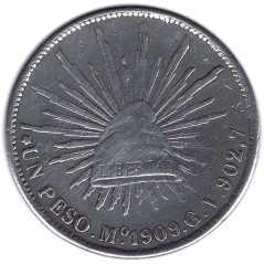Moneda de plata 1 peso Mexico 1948.  - 1