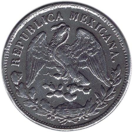 Moneda de plata 1 peso Mexico 1909.