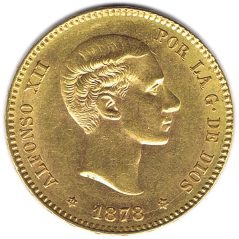 Moneda de oro 25 Pesetas 1878*78 Alfonso XII DE M  - 1