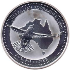 Moneda 2 onzas de plata 2$ Australia Kookaburra 2002  - 1