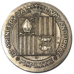 Medalla de plata Andorra 1981 Vegueria Episcopal.