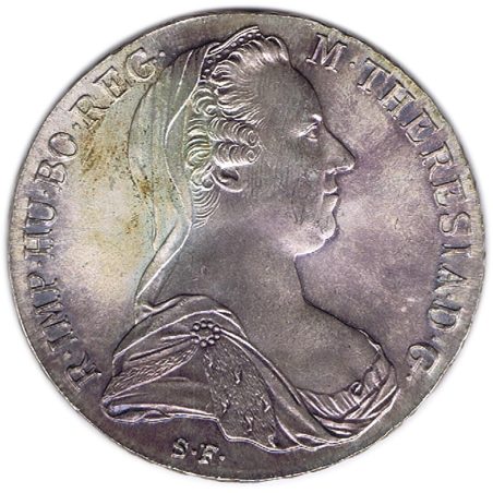 Moneda de plata Austria Thaler 1780. Reacuñación  - 1