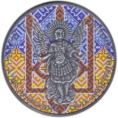 Moneda onza de plata 1 Hryvnia Ucrania 2015 Arcangel Michael.  - 1