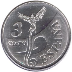 Moneda de plata 3 euros 1998 Descubrimiento tierra firme.  - 1