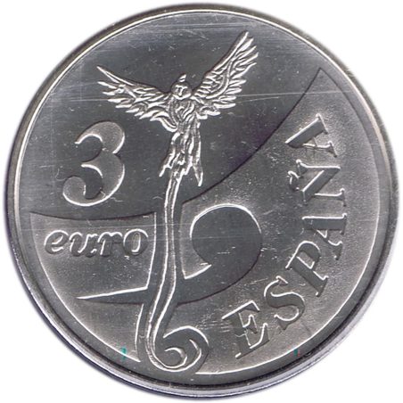 Moneda de plata 3 euros 1998 Descubrimiento tierra firme.  - 1