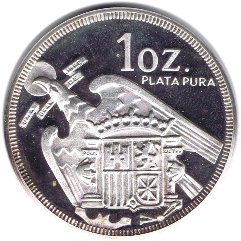 Medalla onza de plata Francisco Franco 1892-1975. - 1 Medalla onza de plata Francisco Franco 1892-1975. - 1