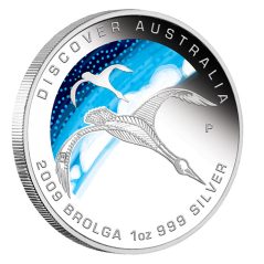 Moneda onza de plata 1$ Australia 2009 Ave Brolga. Color  - 1