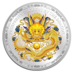 Moneda onza de plata 5$ Islas Cook 2012. Dragón Prosperidad.  - 1