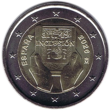 moneda conmemorativa 2 euros España 2026 Inclusión.  - 1