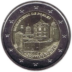 moneda conmemorativa 2 euros España 2026 Monasterio Poblet.  - 1