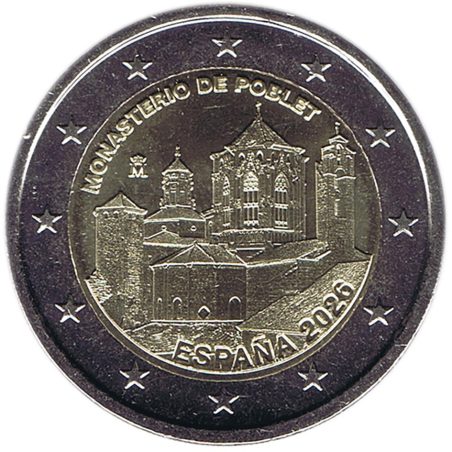 moneda conmemorativa 2 euros España 2026 Monasterio Poblet.  - 1