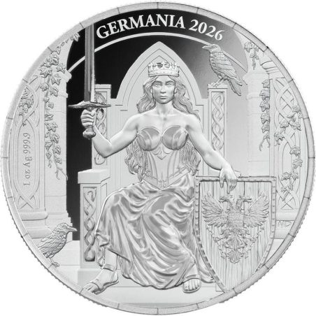 Moneda onza de plata Alemania 5 Mark 2026 Germania. Proof  - 1