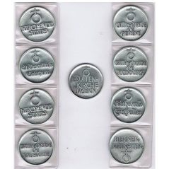 Medallas de plata Iglesias de Suiza. 9 medallas