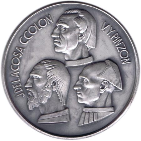 Medalla de plata Cristobal Colón y Carabelas.