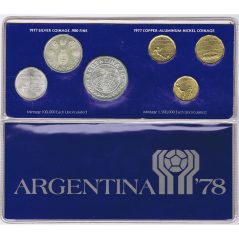 Colección 6 monedas 1977 Mundial Futbol Argentina 78. Plata y Cobre  - 1