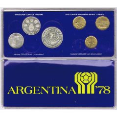 Colección 6 monedas 1978 Mundial Futbol Argentina 78. Plata y Cobre  - 1