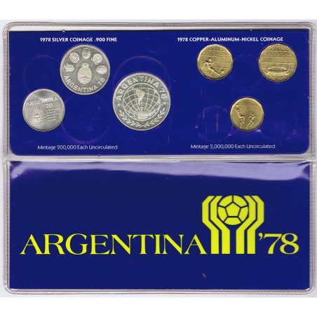 Colección 6 monedas 1978 Mundial Futbol Argentina 78. Plata y Cobre  - 1