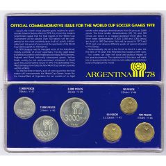 Colección 6 monedas 1978 Mundial Futbol Argentina 78. Plata y Cobre