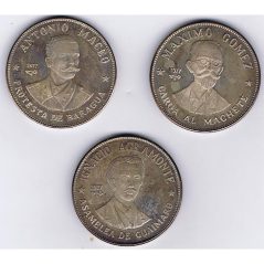 Monedas de plata 20 pesos Cuba 1977 Lideres Revolución. Plata  - 1